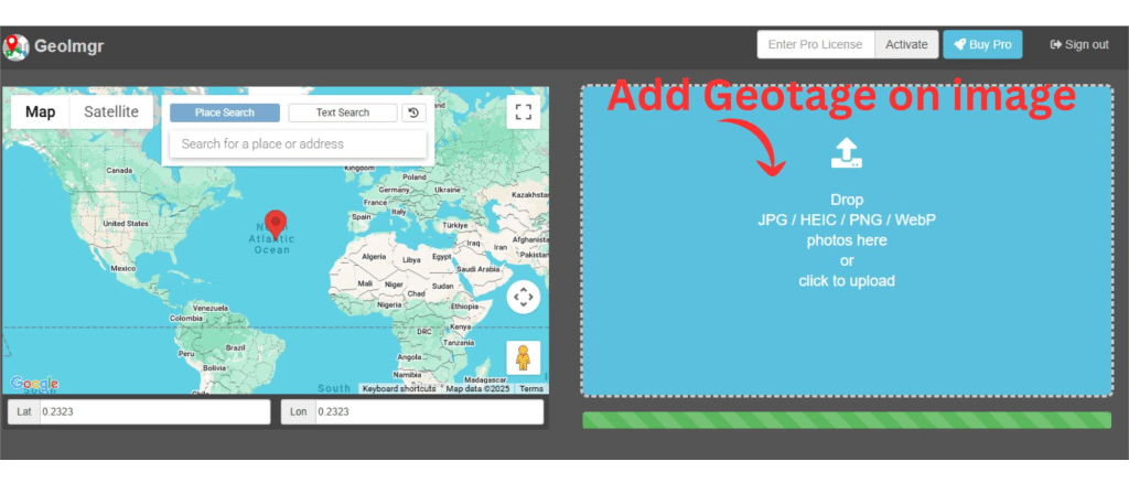 A Screenshot of Geo Tag Tool