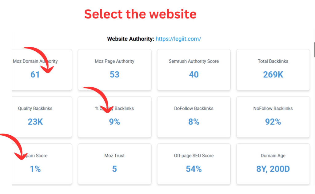 A screenshot of website SEO checker