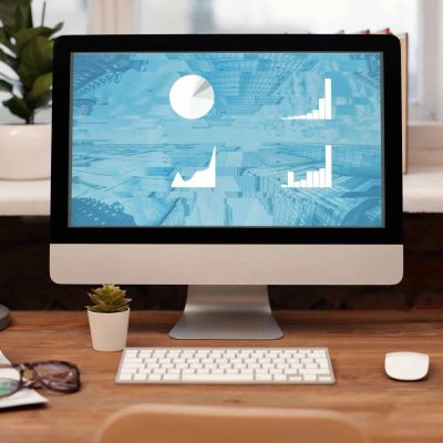 Photo of a computer screen showing PR stats