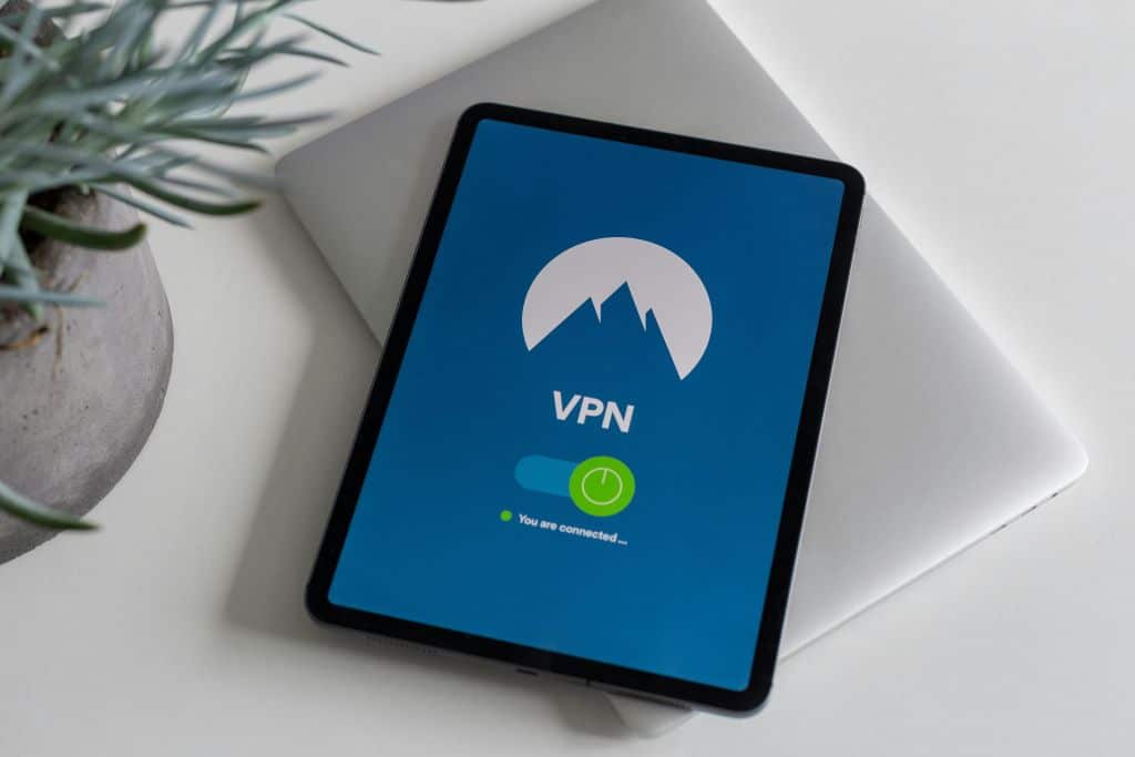 Photo of a VPN app on a tablet